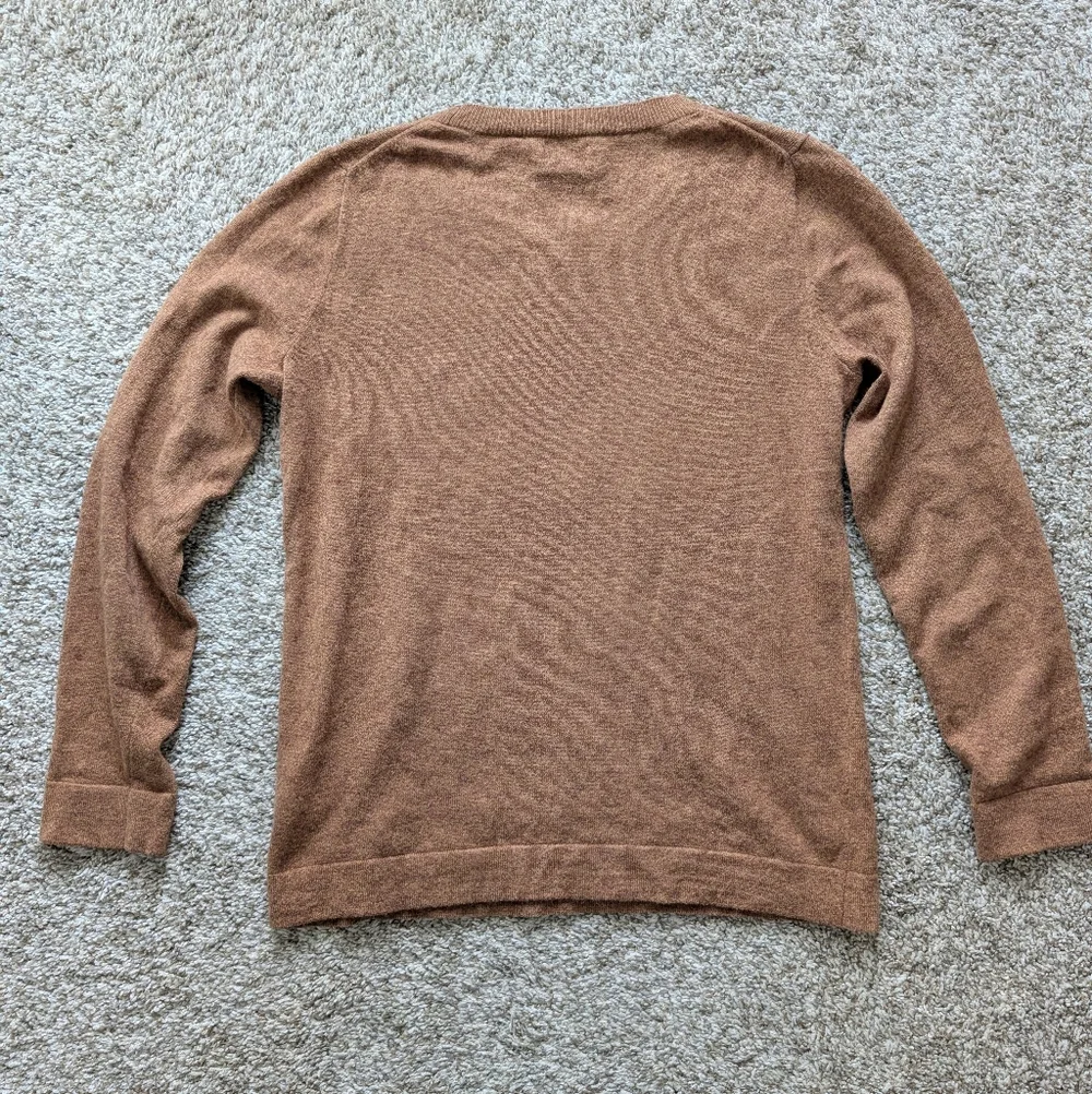 J Crew Women's Teddie Carmel Tan Pullover Sweater Size S Wool Cotton Blend Basic